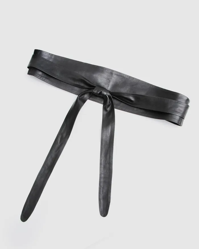 Women Accessories Belle and Bloom Odyssey Soft Wrap Leather Belt 8211 Black