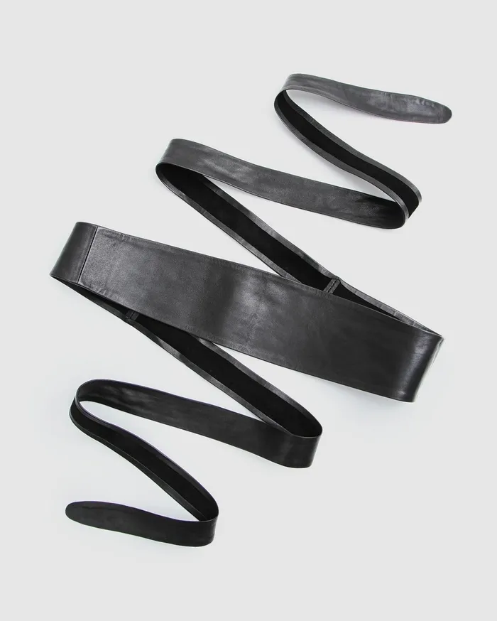 Women Accessories Belle and Bloom Odyssey Soft Wrap Leather Belt 8211 Black