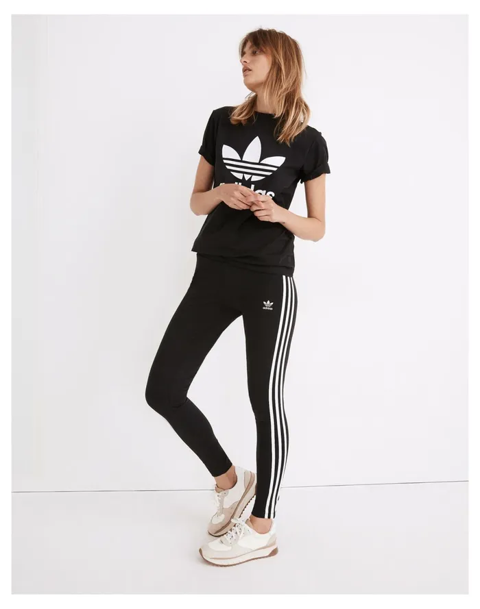 Women Adidas Originals 3 Stripes Leggings True Black Madewell Activewear Women Adidas Originals 3 Stripes Leggings True Black Madewell Activewear
