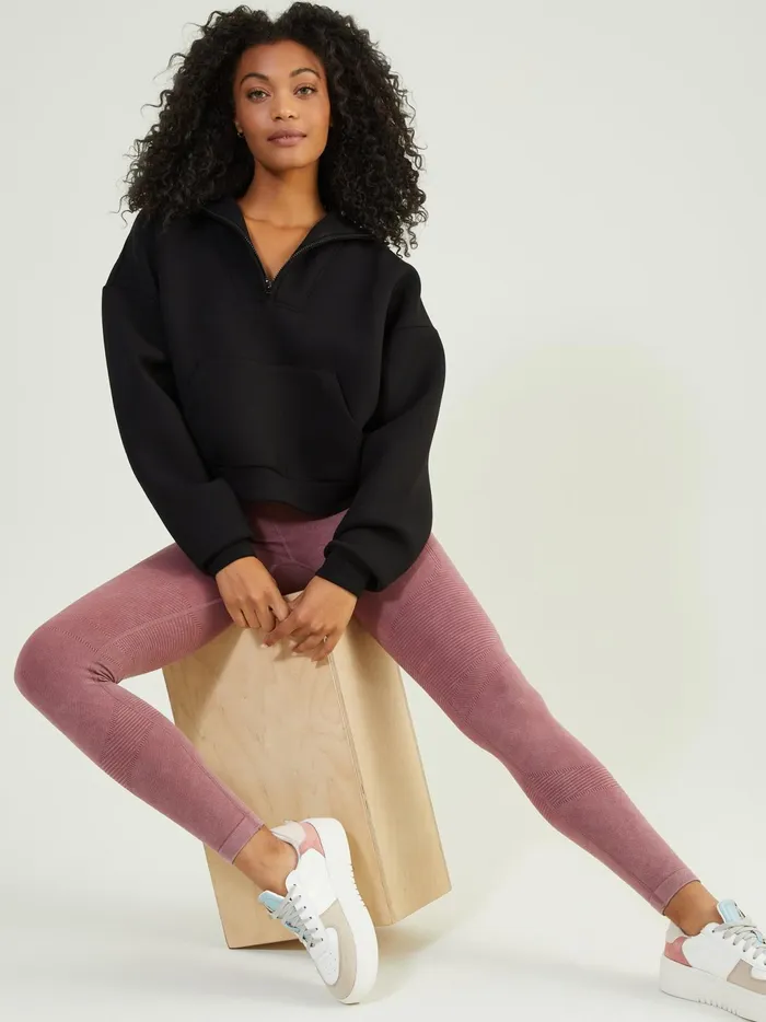 Women Altar039d State Activewear Cloud Nine Quarter Zip Pullover Black