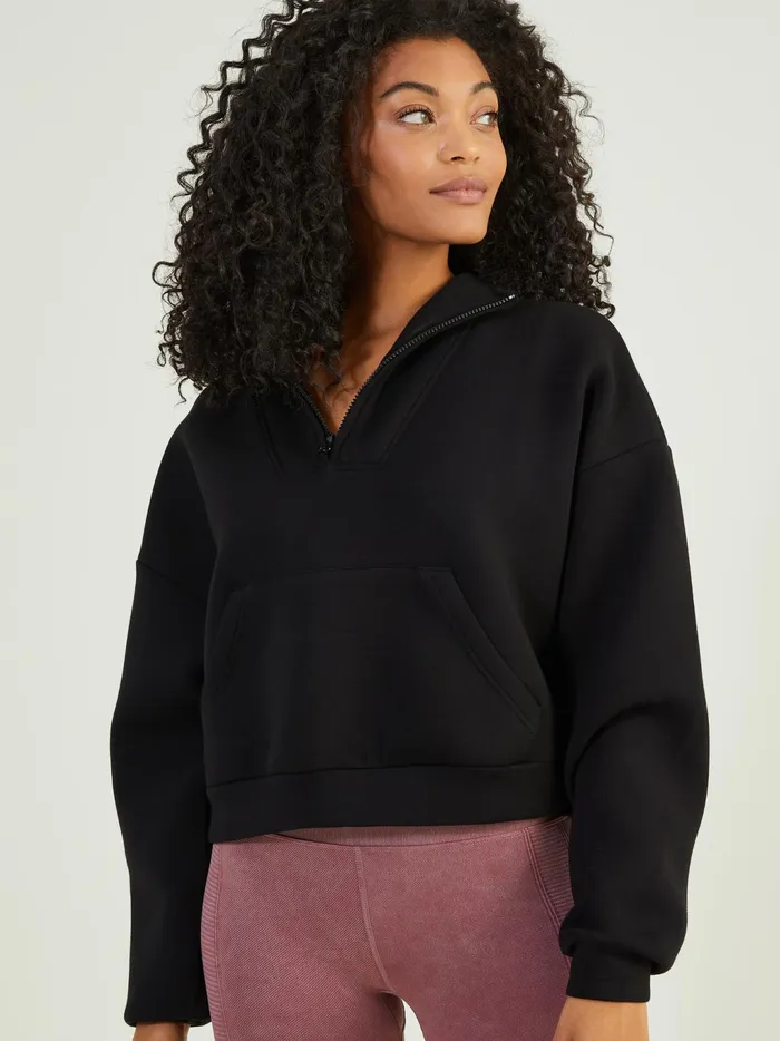 Women Altar039d State Activewear Cloud Nine Quarter Zip Pullover Black