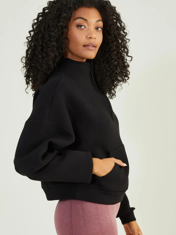 Women Altar039d State Activewear Cloud Nine Quarter Zip Pullover Black