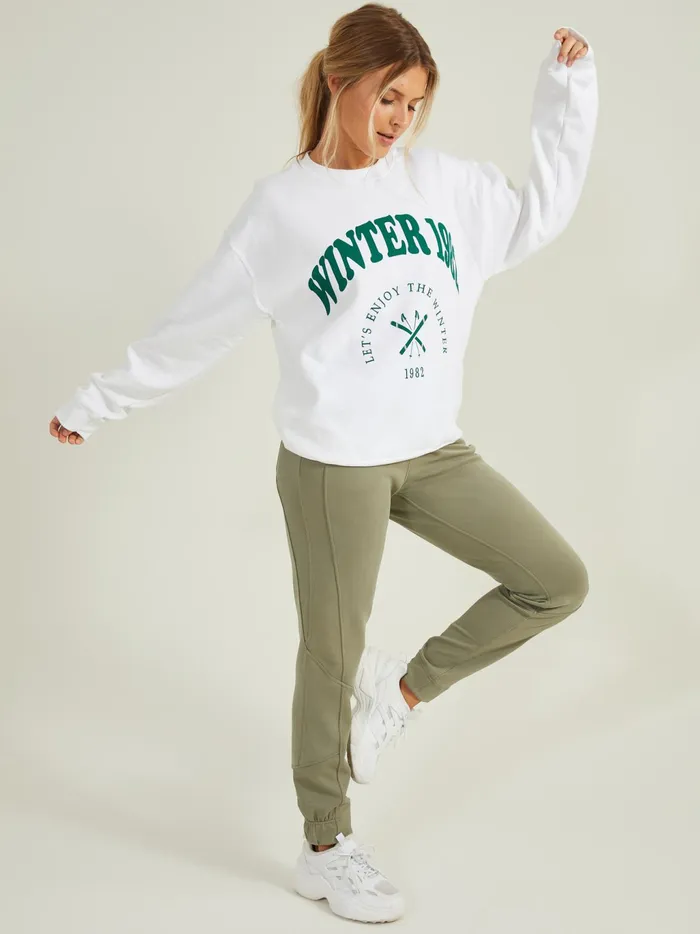 Women Altar039d State Activewear Enjoy The Winter Graphic Sweatshirt White