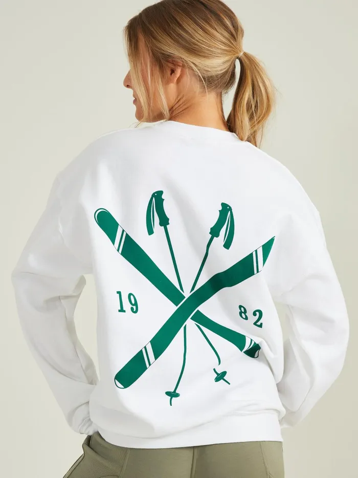Women Altar039d State Activewear Enjoy The Winter Graphic Sweatshirt White