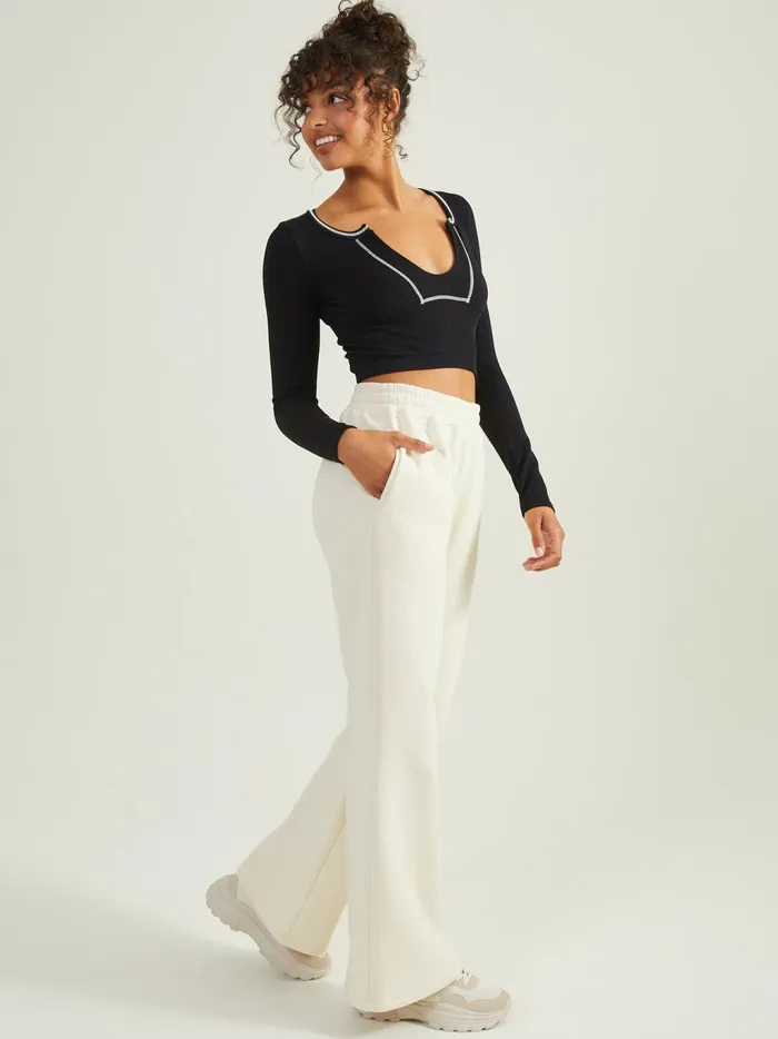 Women Altar039d State Activewear Love Triangle Cropped Top Blackivory