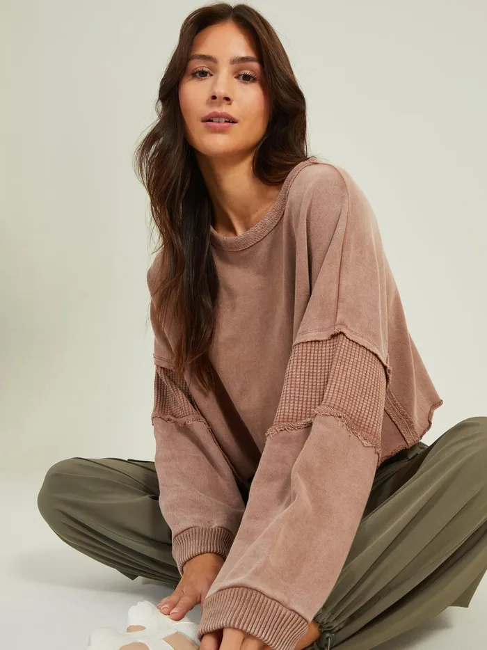 Women Altar039d State Activewear Missing Piece Cropped Pullover Nutmeg