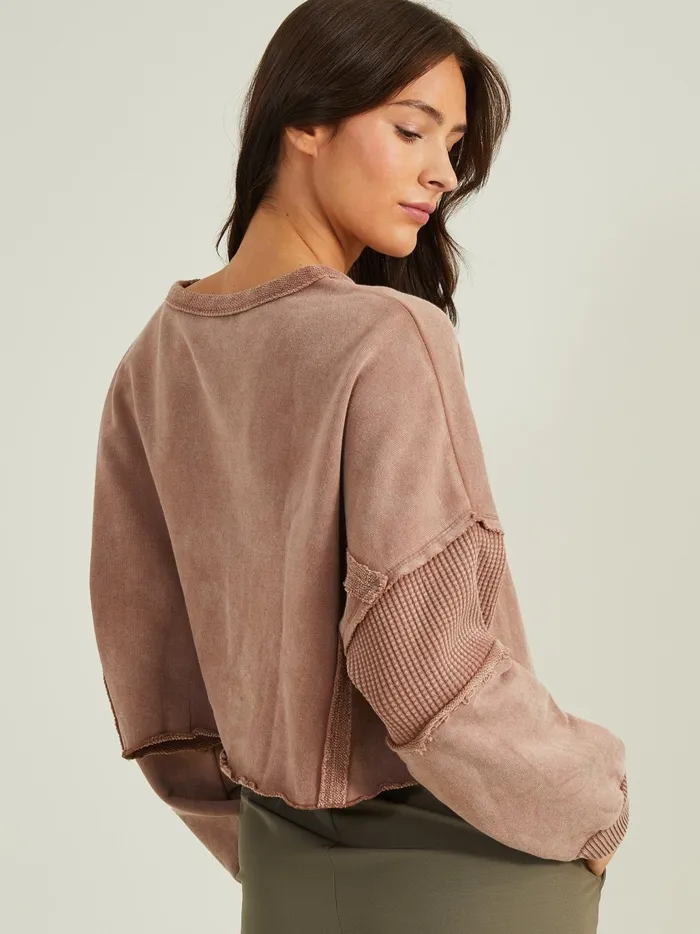 Women Altar039d State Activewear Missing Piece Cropped Pullover Nutmeg