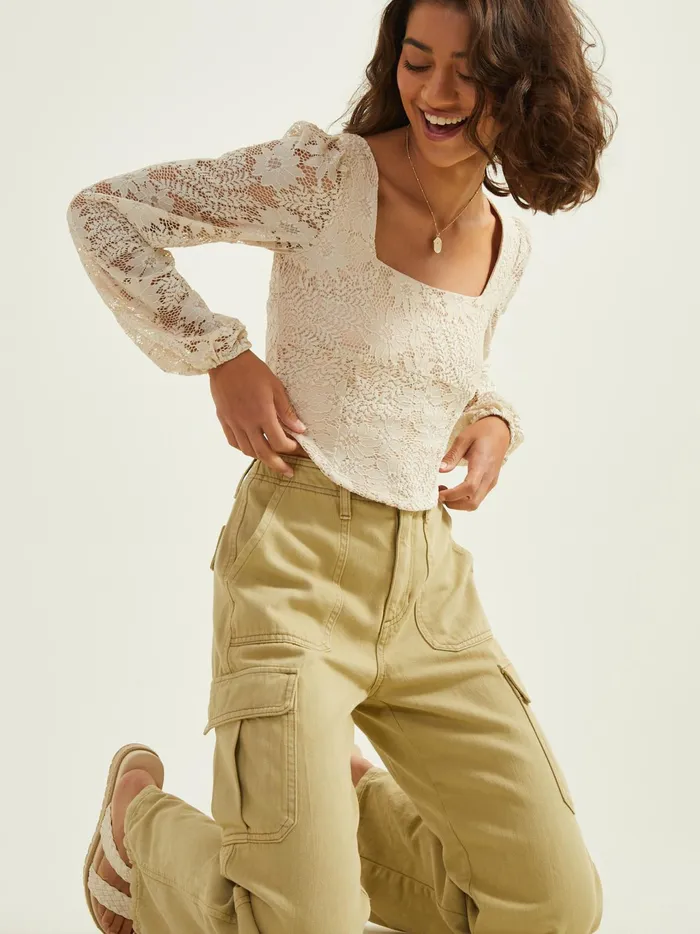 Women Altar039d State Blouses Chicago Lace Corset Top Stone