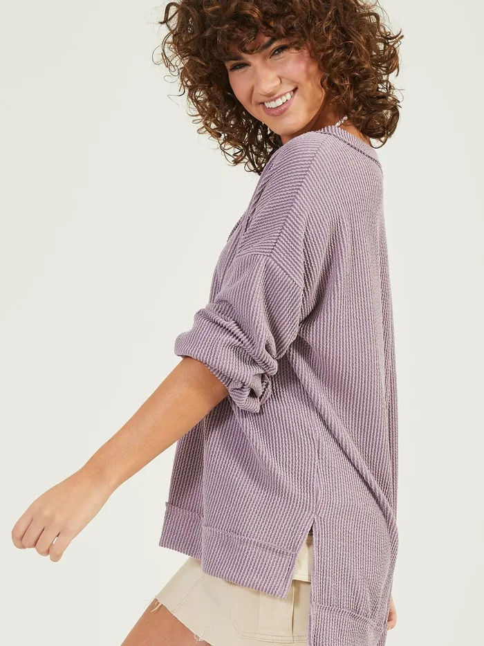 Women Altar039d State Blouses Fallon Ribbed Tunic Top Orchid