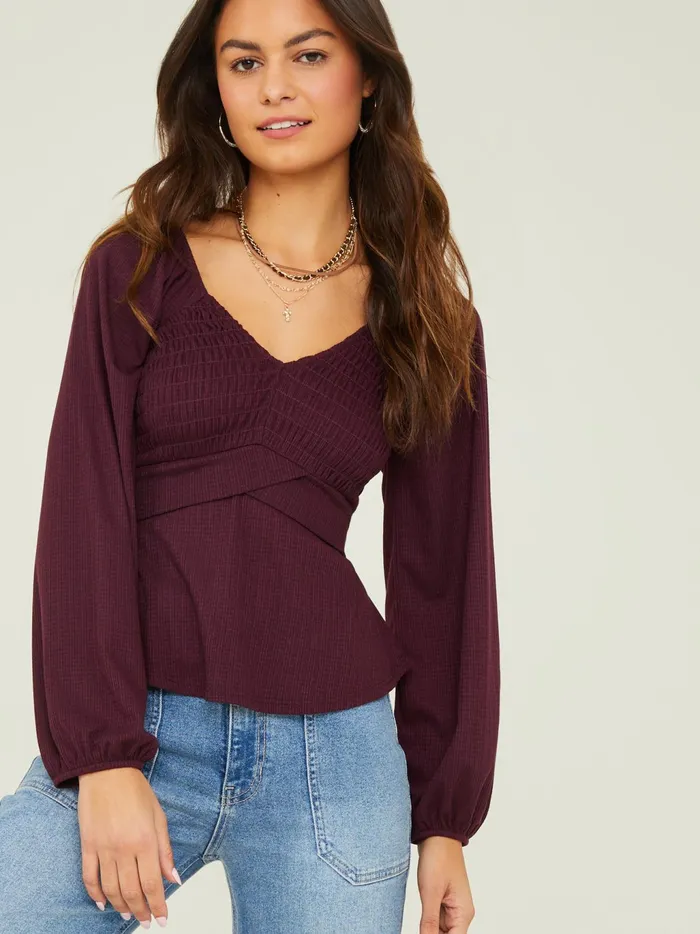 Women Altar039d State Blouses Sophie Crossover Peplum Top Mulberry
