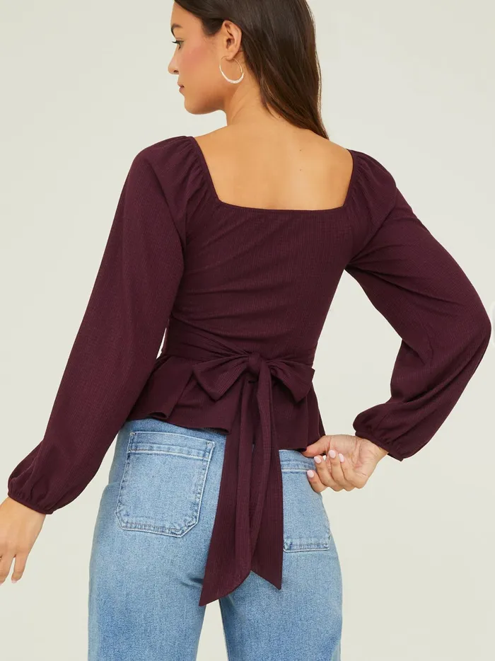 Women Altar039d State Blouses Sophie Crossover Peplum Top Mulberry