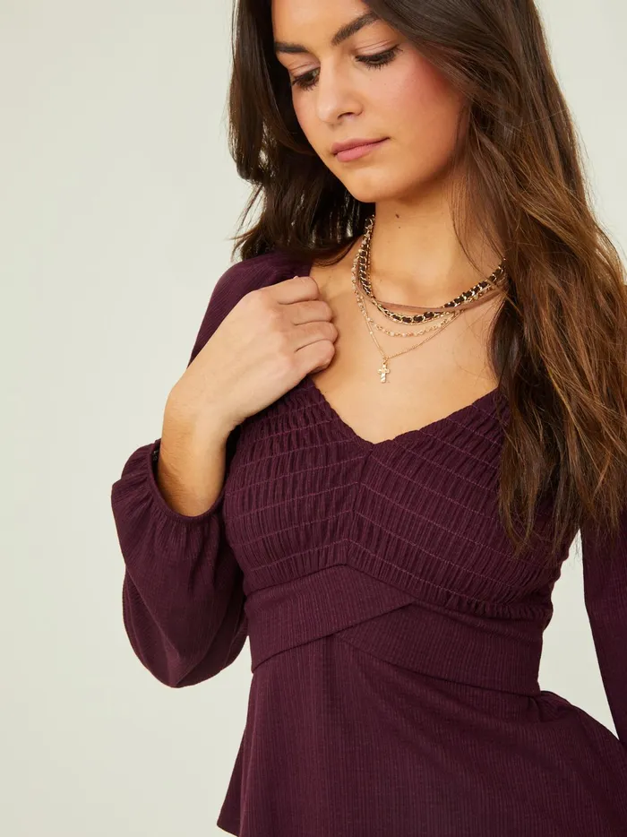 Women Altar039d State Blouses Sophie Crossover Peplum Top Mulberry