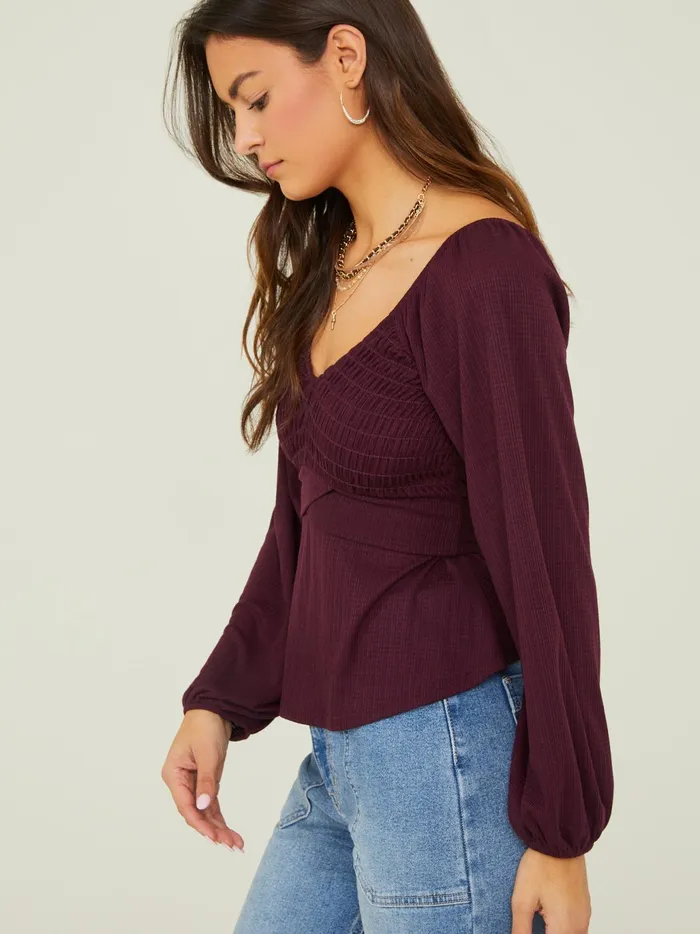 Women Altar039d State Blouses Sophie Crossover Peplum Top Mulberry