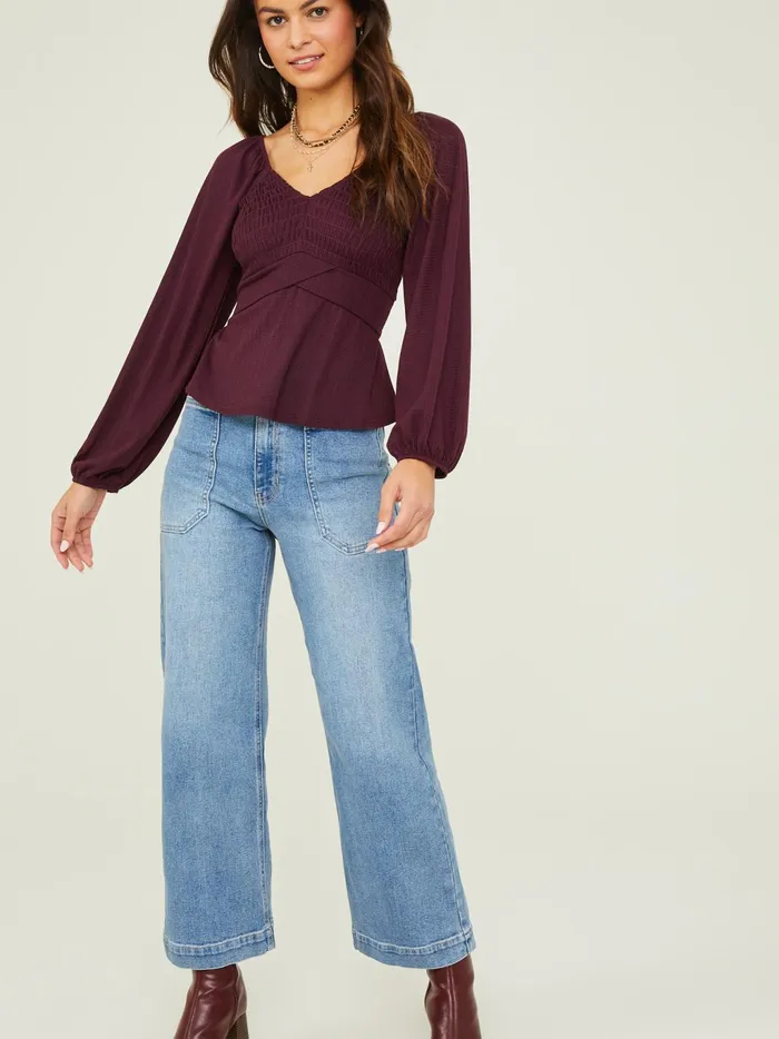 Women Altar039d State Blouses Sophie Crossover Peplum Top Mulberry