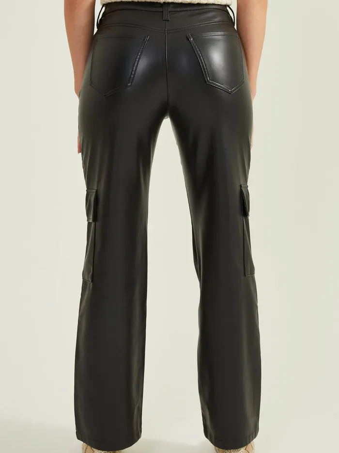 Women Altar039d State Cargo Pants Georgiana Vegan Leather Cargo Pants Black