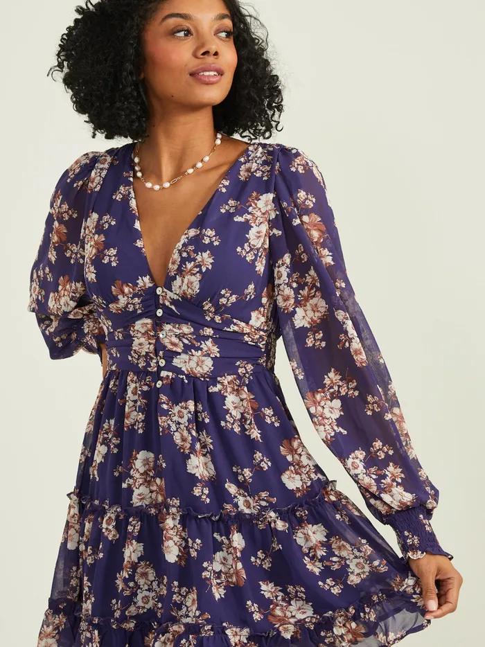 Women Altar039d State Casual Pyper Floral Dress Navy