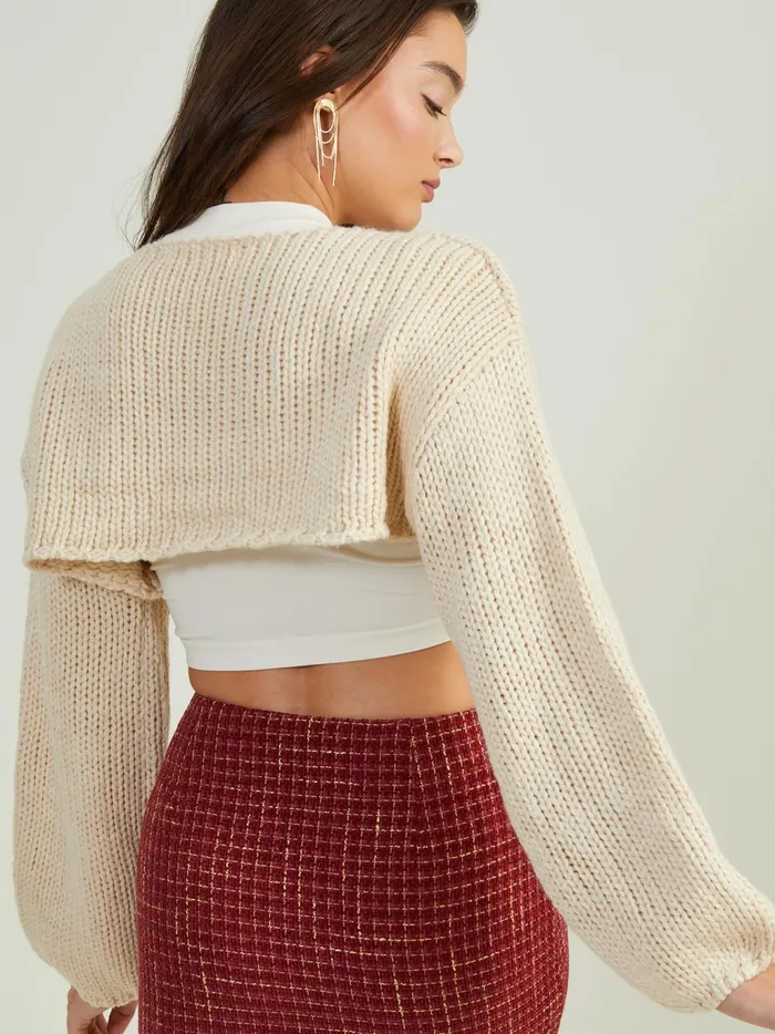 Women Altar039d State Crops Kenna Sweater Shrug Taupe