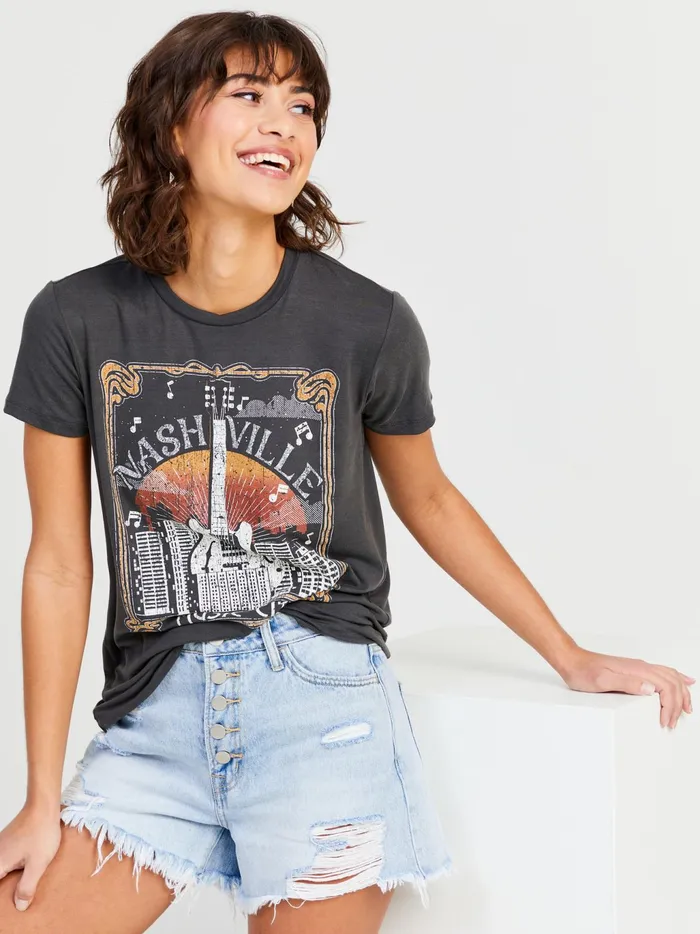 Women Altar039d State Graphics Nashville Boyfriend Tee Washedblack