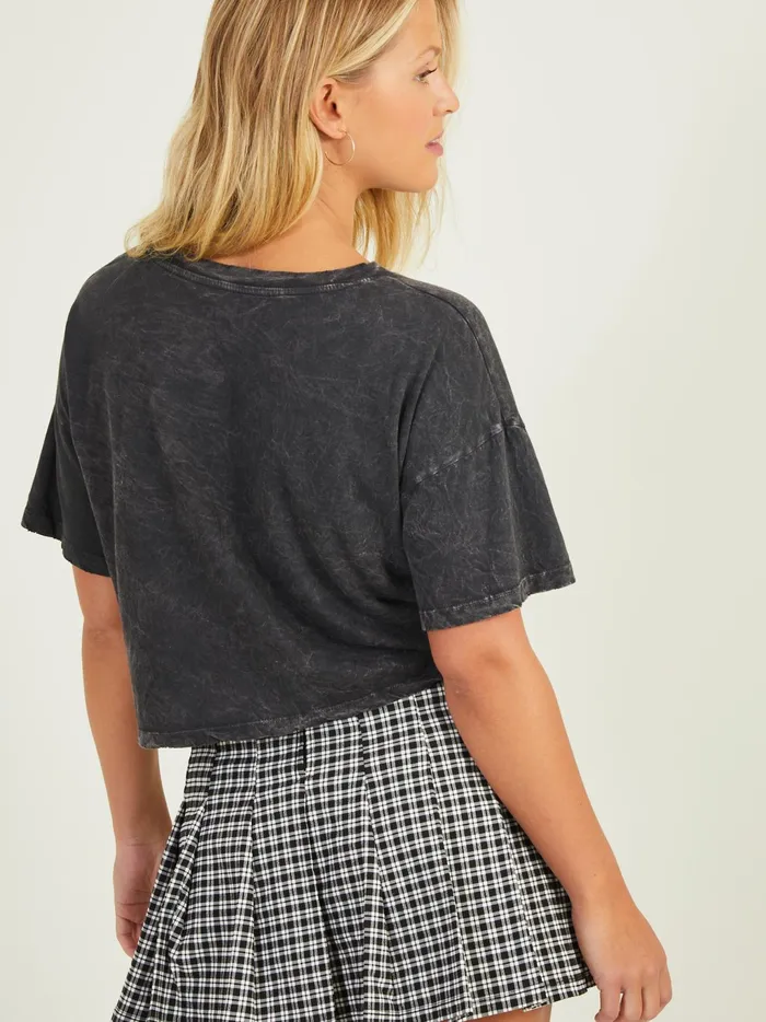 Women Altar039d State Graphics Nashville Music State Cropped Tee Charcoal