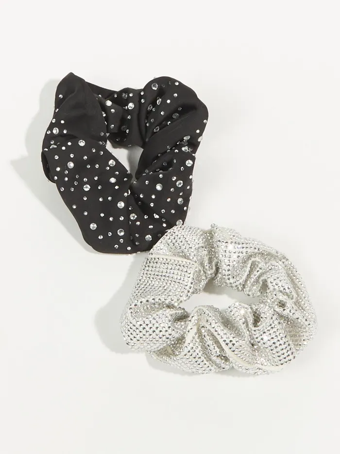 Women Altar039d State Hair Accessories Rhinestone Scrunchie 2 Pack Black