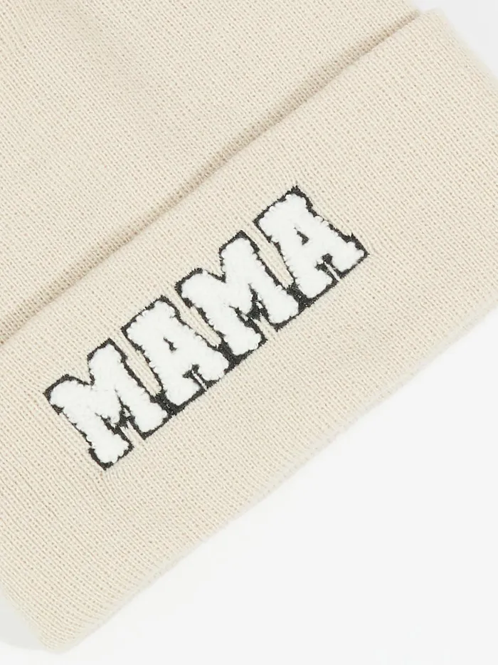Women Altar039d State Hats Mama Patch Tonal Beanie Beige
