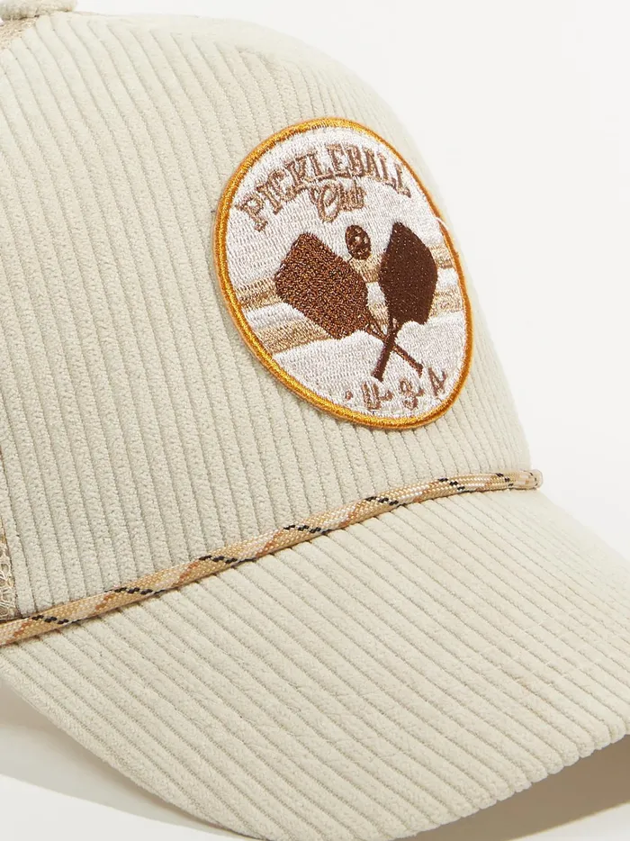 Women Altar039d State Hats Pickleball Patch Corded Trucker Hat Beige
