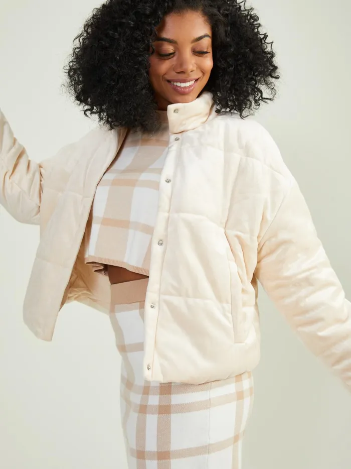 Women Altar039d State Jackets Arabella Quilted Puffer Jacket Cream