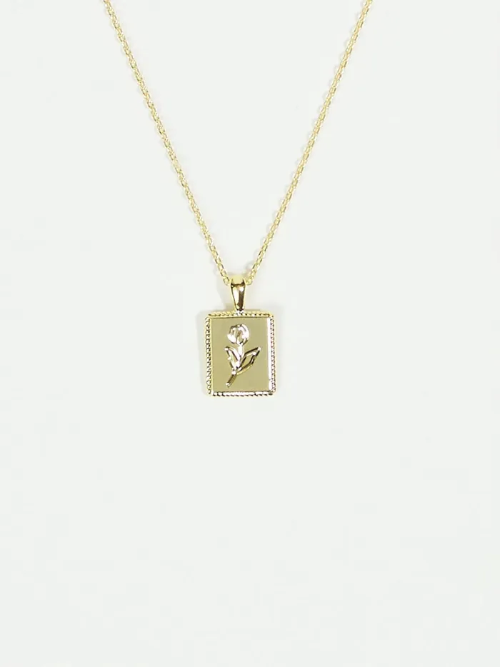 Women Altar039d State Jewelry Flower Engraved Charm Necklace Gold