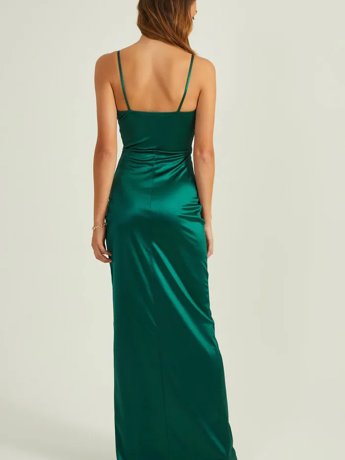 Women Altar039d State Maxi Midi Jolie Satin Maxi Dress Hunter