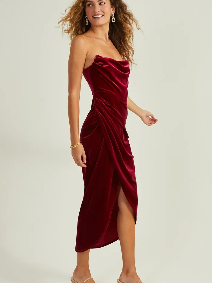 Women Altar039d State Maxi Midi Maeve Strapless Dress By Astr The Label Crimson