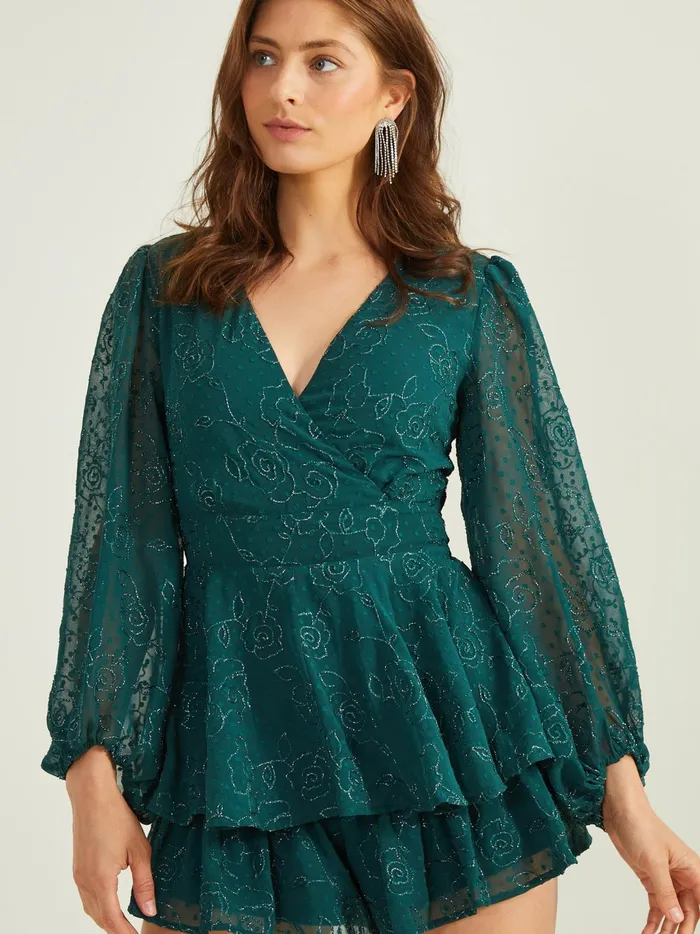 Women Altar039d State Rompers Jumpsuits Almorah Floral Embroidered Romper Hunter