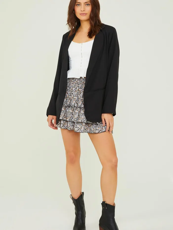 Women Altar039d State Skirts Skorts Alexa Ruffle Floral Skirt Blackcream