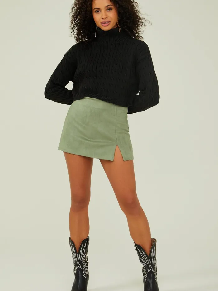 Women Altar039d State Skirts Skorts Rory Suede Notch Skirt Green