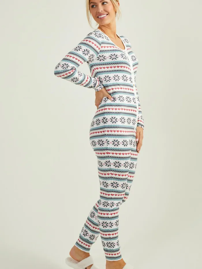 Women Altar039d State Sleep Lounge Rowan Snowflake Onesie Vanilla