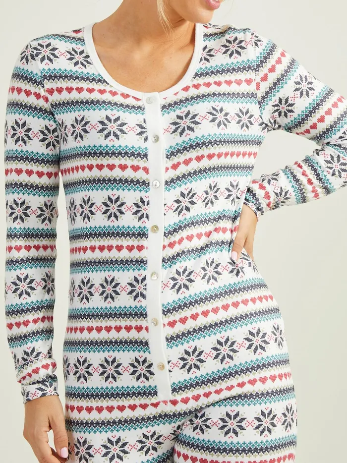 Women Altar039d State Sleep Lounge Rowan Snowflake Onesie Vanilla
