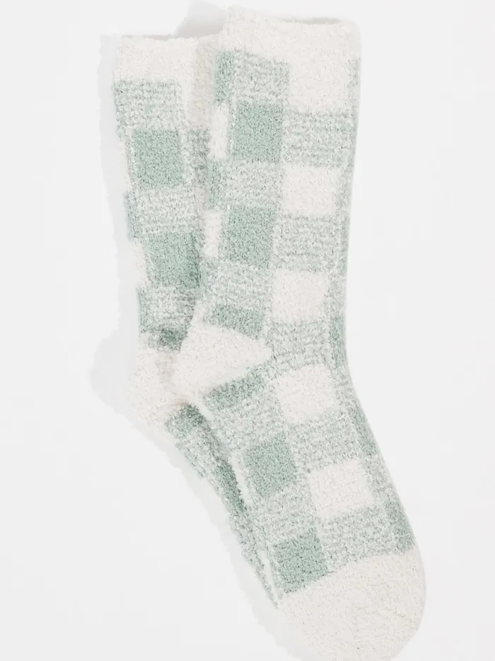 Women Altar039d State Socks Checkered Cozy Socks Sage