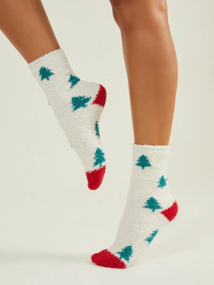 Women Altar039d State Socks Christmas Tree Icon Cozy Socks Vanilla