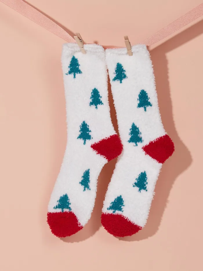 Women Altar039d State Socks Christmas Tree Icon Cozy Socks Vanilla