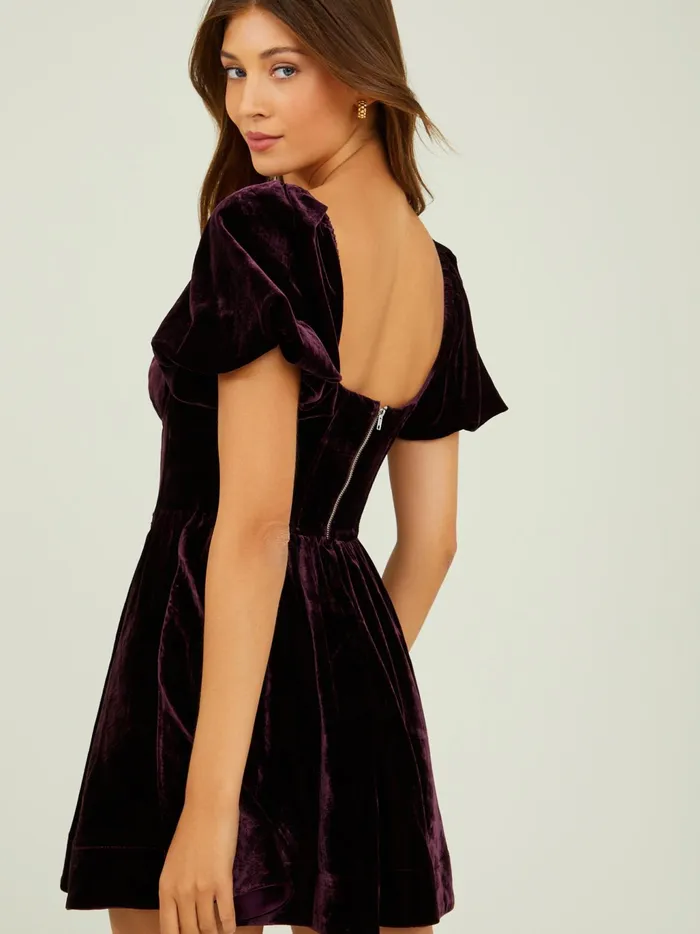 Women Altar039d State Special Occasion Bentlee Velvet Dress Plum