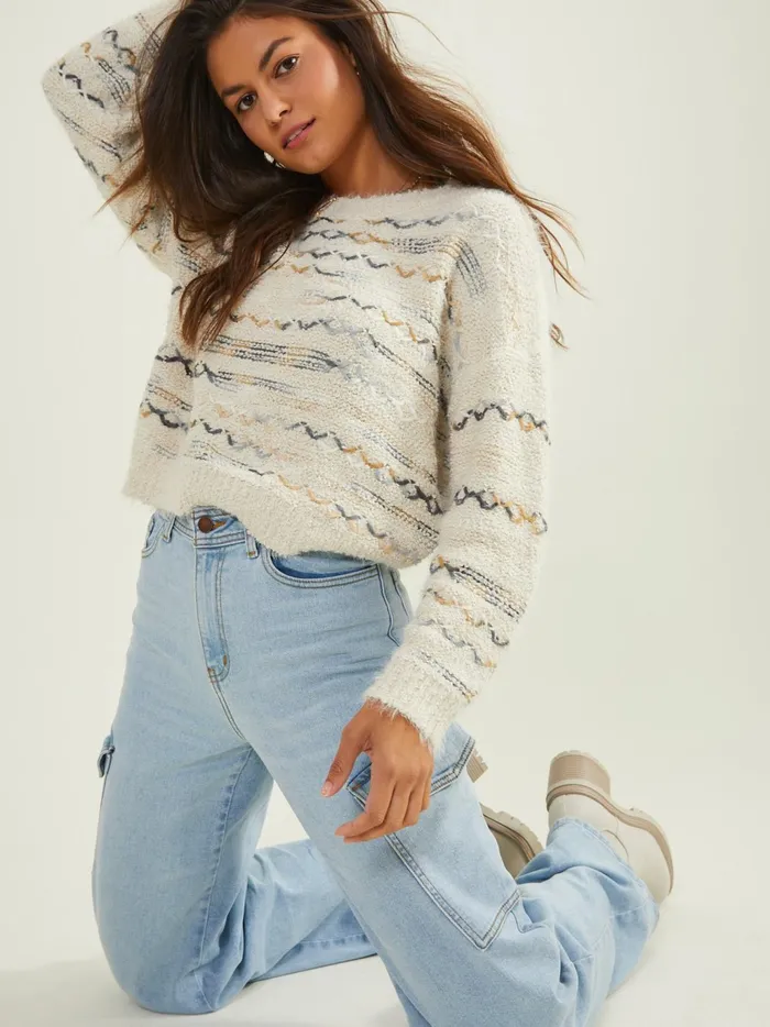 Women Altar039d State Sweaters Annie Eyelash Sweater Taupe