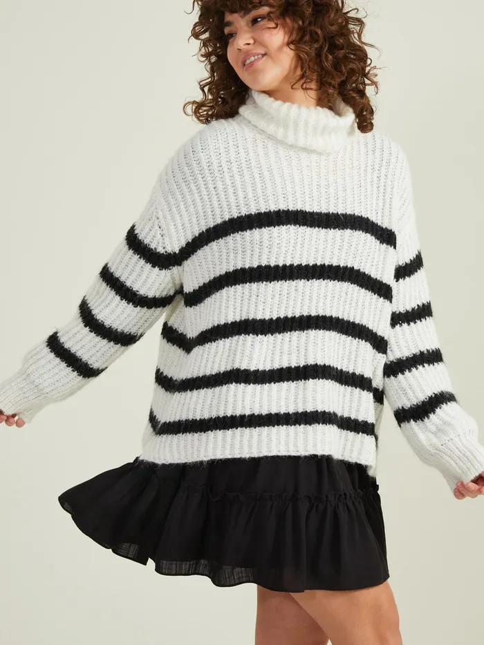 Women Altar039d State Sweaters Briar Boxy Turtleneck Sweater Whiteblack