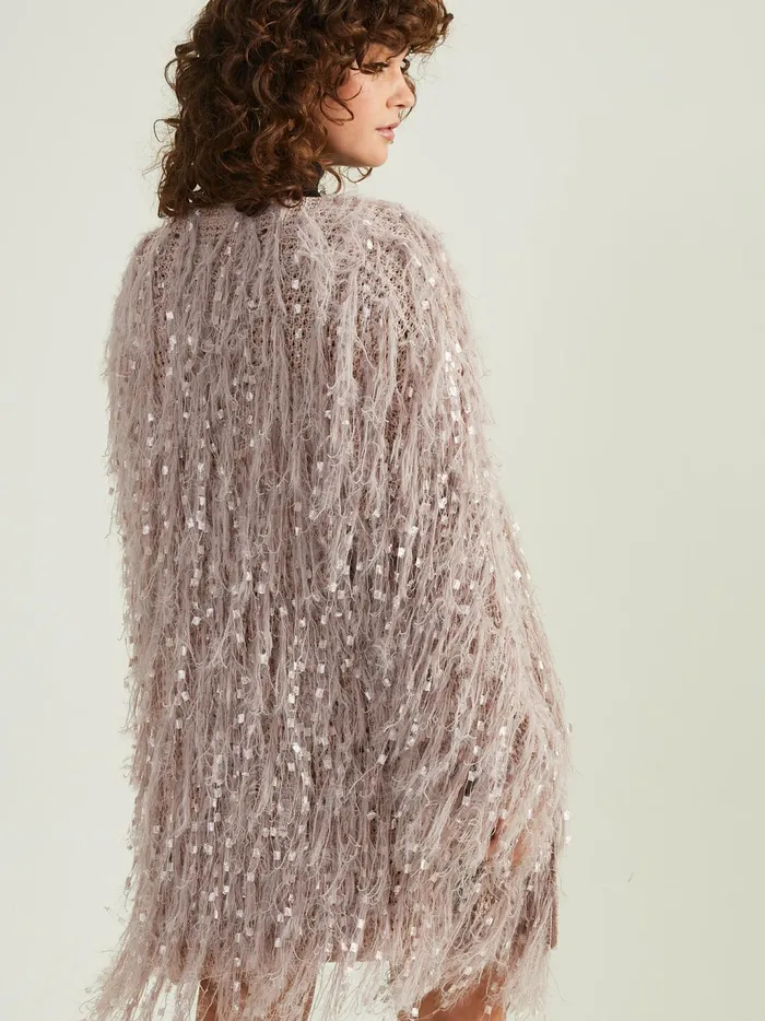 Women Altar039d State Sweaters Emaline Shaggy Cardigan Mauve