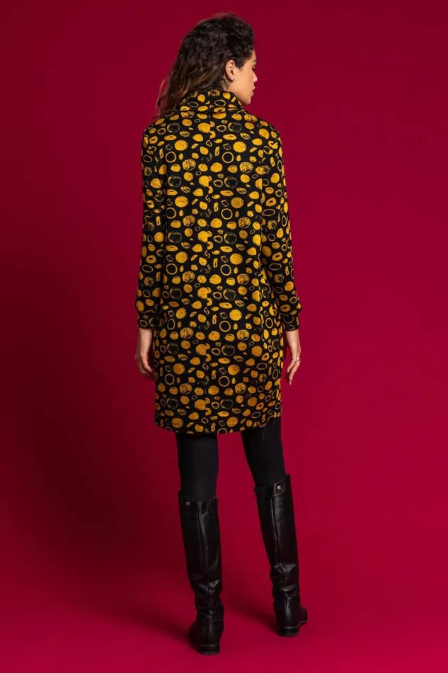 Women Amber Cowl Neck Spot Dress Roman Dresses