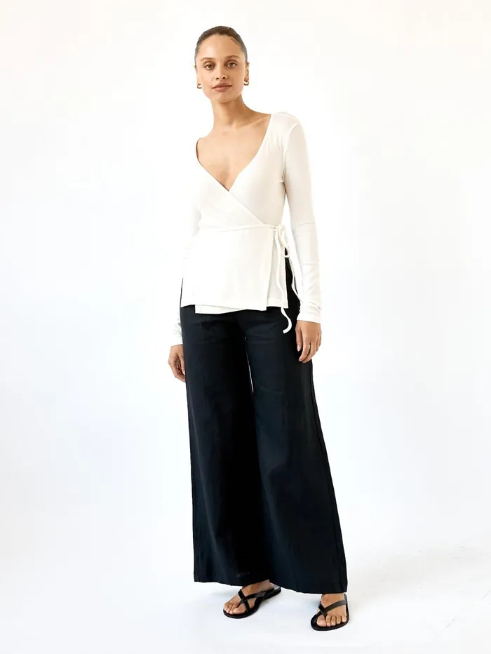 Women Arnsdorf 8211 Misty Wrap Top In White The UNDONE Tops