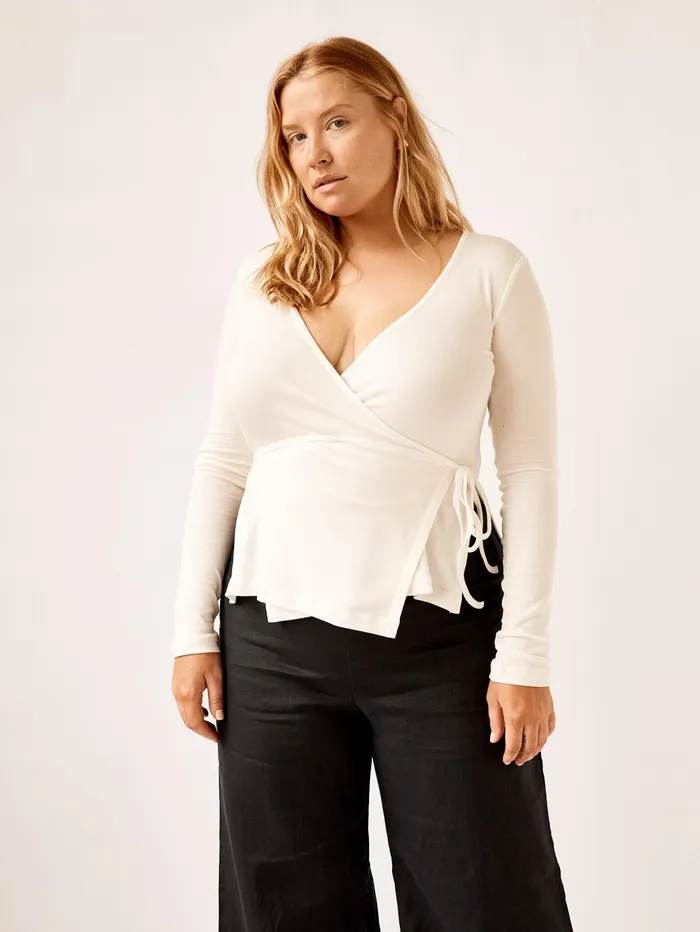 Women Arnsdorf 8211 Misty Wrap Top In White The UNDONE Tops