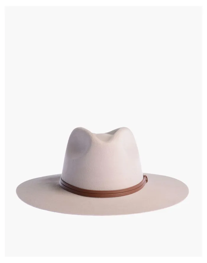 Women ASN Wool Felt Sahara Wide Brimmed Hat Taupe Madewell Hats