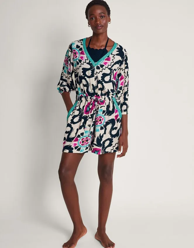 Women Avelle Print Playsuit Black Monsoon Beachwear and Swimwear