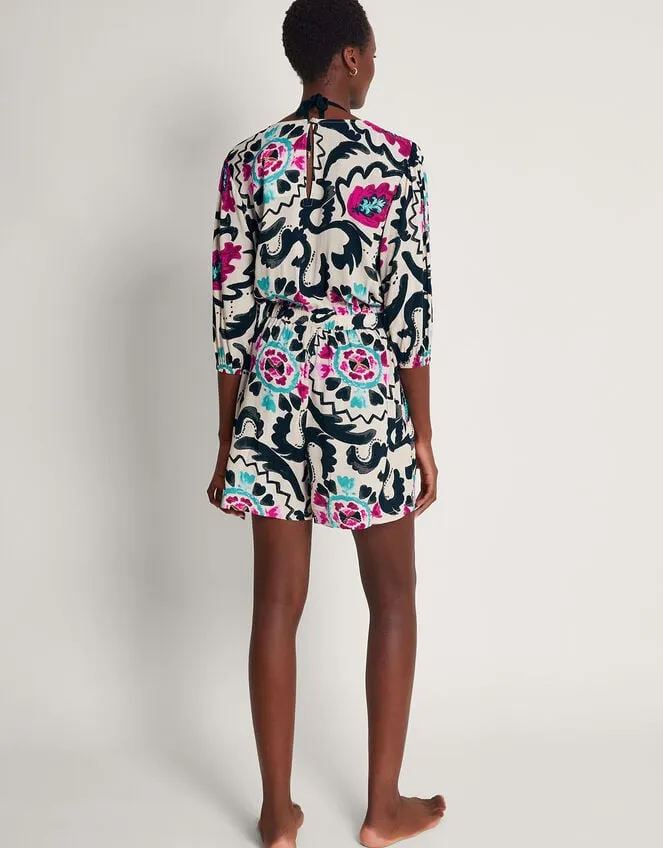 Women Avelle Print Playsuit Black Monsoon Beachwear and Swimwear