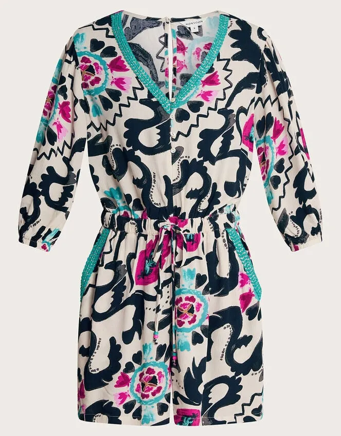 Women Avelle Print Playsuit Black Monsoon Beachwear and Swimwear
