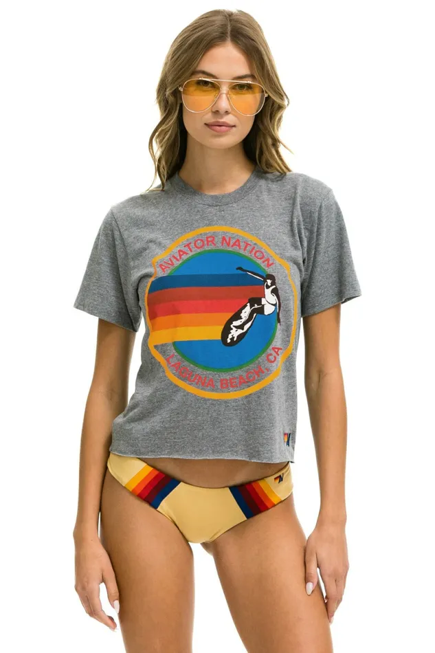 Women AVIATOR NATION LAGUNA BEACH BOYFRIEND TEE 8211 HEATHER GREY Aviator Nation UnisexTees Women AVIATOR NATION LAGUNA BEACH BOYFRIEND TEE 8211 HEATHER GREY Aviator Nation UnisexTees
